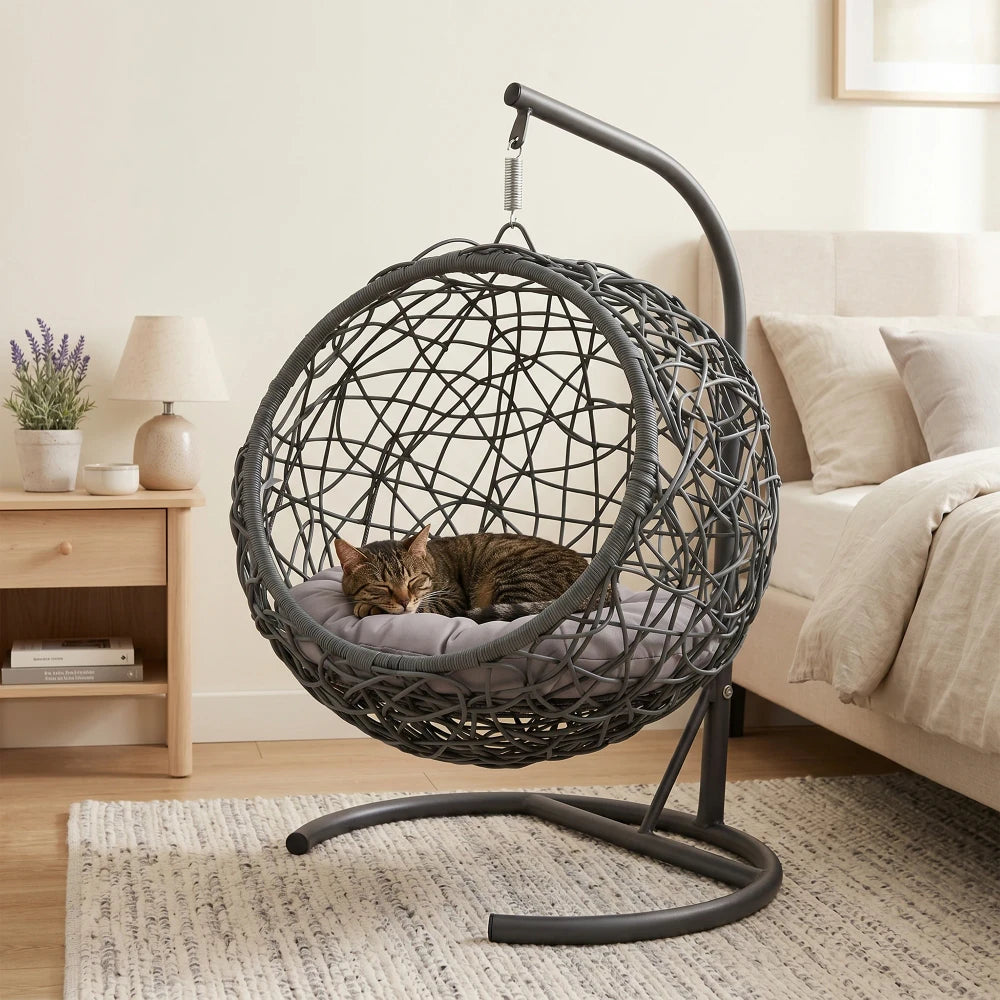 Rattan Wicker Cat Swing Bed