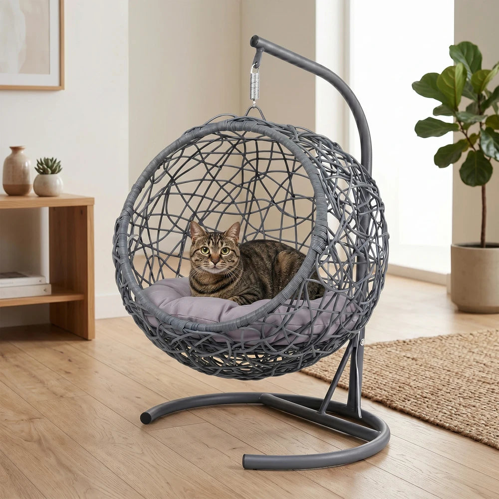 Rattan Wicker Cat Swing Bed