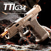 G34 Soft Bullet Toy Pistol – Shell Ejecting Blowback Continuous Firing Toy Gun