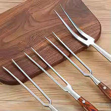 Stainless Steel BBQ Fork – Portable Outdoor Barbecue Grill Tool for Camping