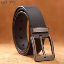 Genuine Cowhide Leather Belt for Men - Classic Pin Buckle, Business & Casual Wear