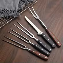 Stainless Steel BBQ Fork – Portable Outdoor Barbecue Grill Tool for Camping
