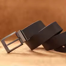 Genuine Cowhide Leather Belt for Men - Classic Pin Buckle, Business & Casual Wear