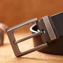 Genuine Cowhide Leather Belt for Men - Classic Pin Buckle, Business & Casual Wear