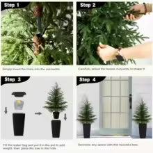 2 Pack 4FT Artificial Norfolk Pine Trees with Large Planter