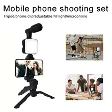 Smartphone Vlogging Kit — Tripod, Mic & LED Light