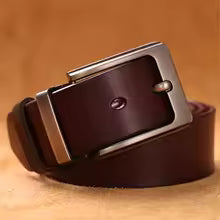 Genuine Cowhide Leather Belt for Men - Classic Pin Buckle, Business & Casual Wear