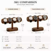 Walnut Wood Watch & Jewelry Display Stand - Bracelet, Necklace & Anklet Hanger Organizer