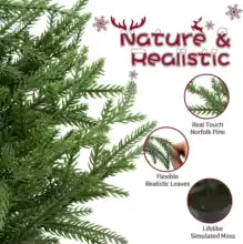 2 Pack 4FT Artificial Norfolk Pine Trees with Large Planter