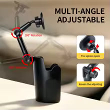 2-in-1 Magnetic Car Cup Holder Phone Mount – 360° Rotatable Universal Holder