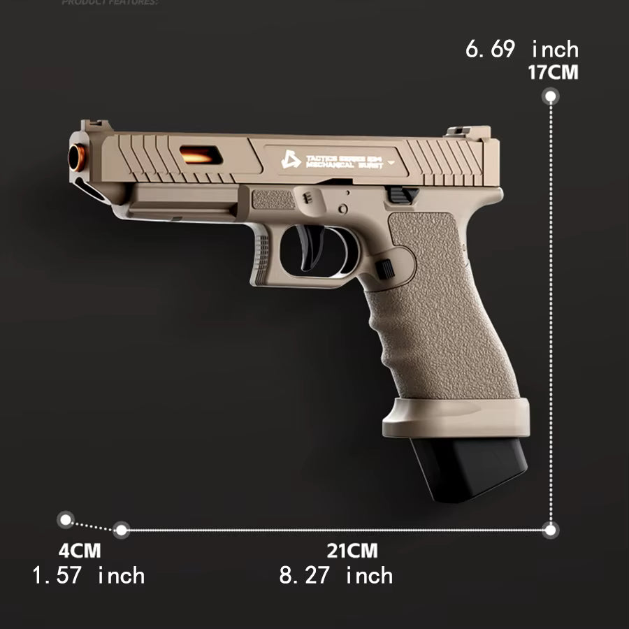 G34 Soft Bullet Toy Pistol – Shell Ejecting Blowback Continuous Firing Toy Gun