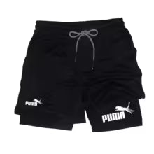 Men's 2-in-1 Compression Shorts - Breathable Quick-Dry Athletic Shorts with Inner Liner