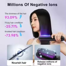 Cordless Hair Straightener Brush – USB Rechargeable, Anti-Scald, LED Display