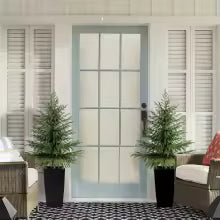 2 Pack 4FT Artificial Norfolk Pine Trees with Large Planter