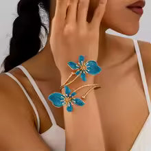Boho Floral Cuff Bracelet for Women