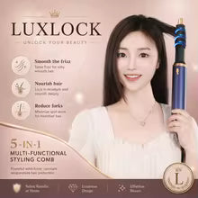 LUXLOCK Professional 5-in-1 Hair Styling Set – Curler, Straightener & Hot Air Comb