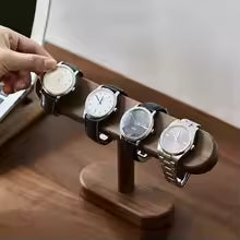 Walnut Wood Watch & Jewelry Display Stand - Bracelet, Necklace & Anklet Hanger Organizer