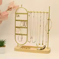 Desktop Solid Wood Base Jewelry Rack - Organizer for Watches, Earrings, Bracelets & Necklaces