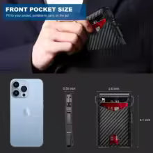 RFID Blocking Slim Metal Wallet with Money Clip