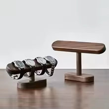 Walnut Wood Watch & Jewelry Display Stand - Bracelet, Necklace & Anklet Hanger Organizer