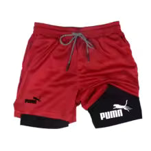 Men's 2-in-1 Compression Shorts - Breathable Quick-Dry Athletic Shorts with Inner Liner