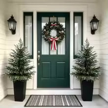 2 Pack 4FT Artificial Norfolk Pine Trees with Large Planter