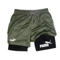 Men's 2-in-1 Compression Shorts - Breathable Quick-Dry Athletic Shorts with Inner Liner