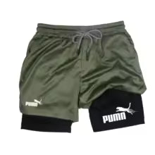 Men's 2-in-1 Compression Shorts - Breathable Quick-Dry Athletic Shorts with Inner Liner