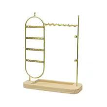 Desktop Solid Wood Base Jewelry Rack - Organizer for Watches, Earrings, Bracelets & Necklaces