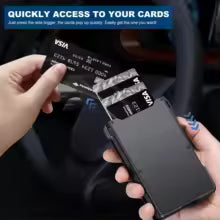 RFID Blocking Slim Metal Wallet with Money Clip
