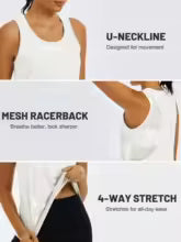 Women's Mesh Racerback Workout Tank Top – Quick Dry Sleeveless Yoga Shirt