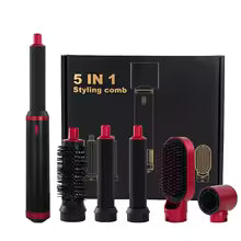 LUXLOCK Professional 5-in-1 Hair Styling Set – Curler, Straightener & Hot Air Comb