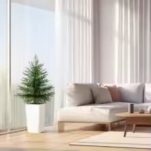 2 Pack 4FT Artificial Norfolk Pine Trees with Large Planter