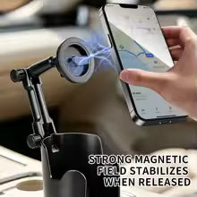2-in-1 Magnetic Car Cup Holder Phone Mount – 360° Rotatable Universal Holder