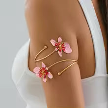 Boho Floral Cuff Bracelet for Women