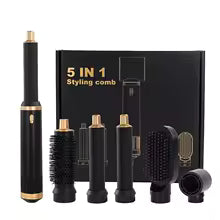 LUXLOCK Professional 5-in-1 Hair Styling Set – Curler, Straightener & Hot Air Comb