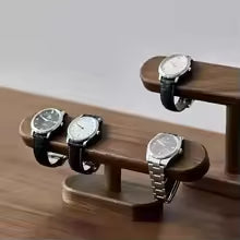 Walnut Wood Watch & Jewelry Display Stand - Bracelet, Necklace & Anklet Hanger Organizer