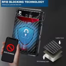 RFID Blocking Slim Metal Wallet with Money Clip