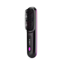 Cordless Hair Straightener Brush – USB Rechargeable, Anti-Scald, LED Display