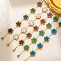 Luxury Stainless Steel Five Flower Bracelet for Women – Adjustable Fashion Jewelry