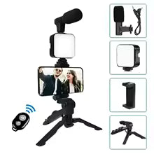 Smartphone Vlogging Kit — Tripod, Mic & LED Light