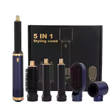 LUXLOCK Professional 5-in-1 Hair Styling Set – Curler, Straightener & Hot Air Comb